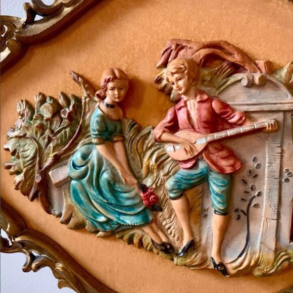 Vintage “Don’t Woo Me!” Italian Depose velvet baroque 3D plaque 👑 - Picture 3 of 6
